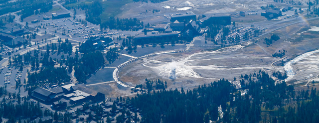 Old Faithful from above. Photo by Ryan J Barr